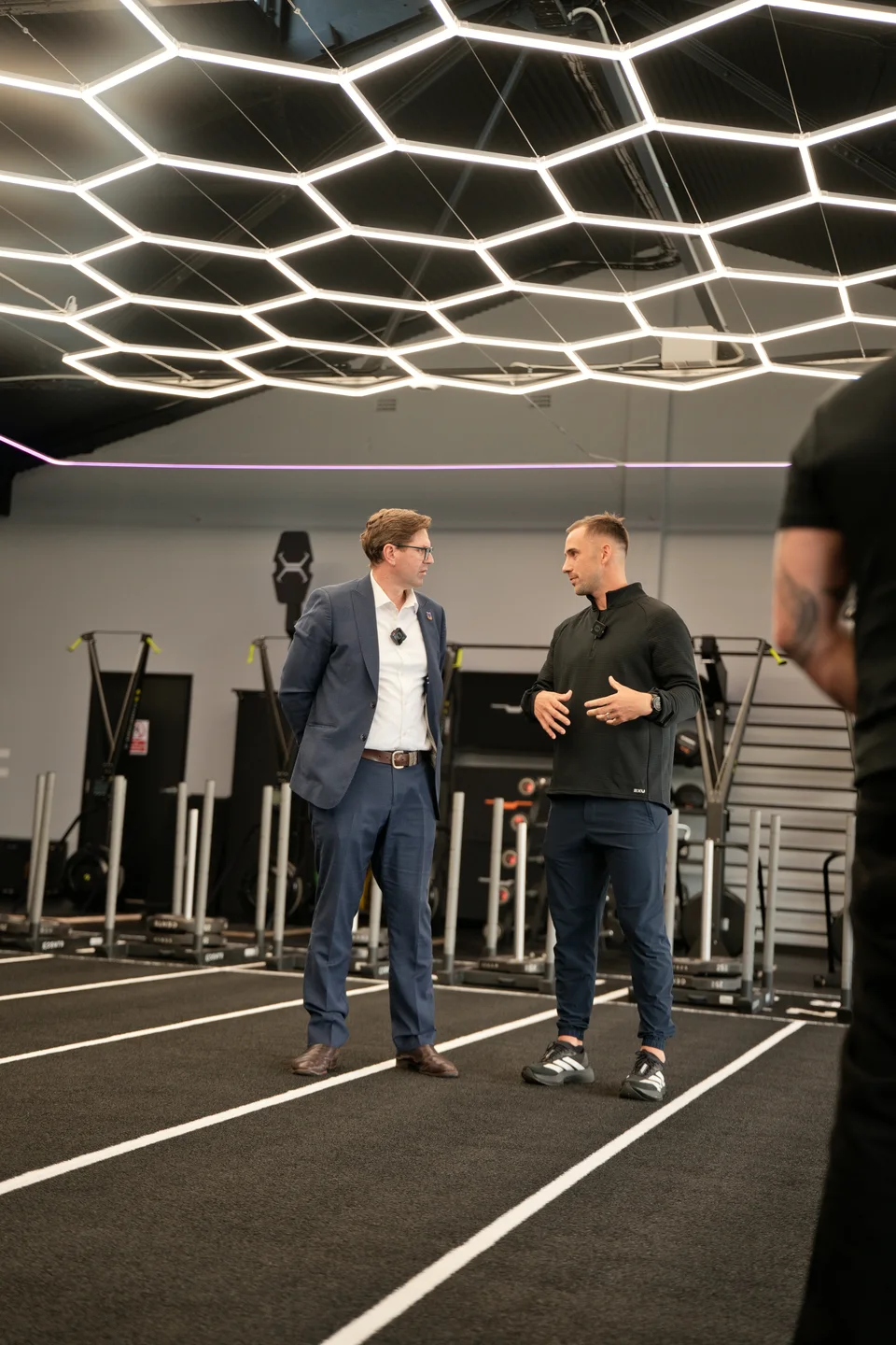 Jay Clark discussing the HTCx facility during the opening